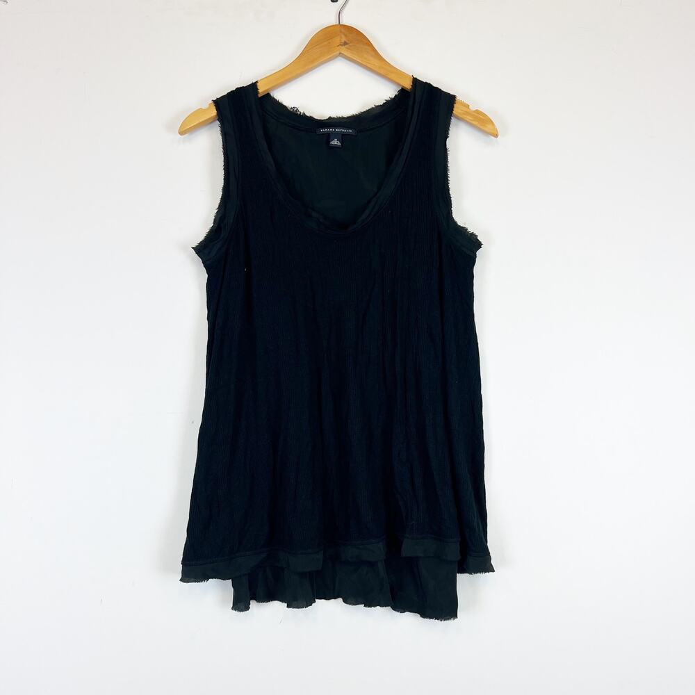 Banana republic black racer back tank with silk liner size small